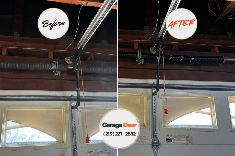 Before and after: garage door repair Lebanon, IL